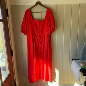 NWT Women’s Old Navy Vibrant Red Midi Dress, Size XXL-Tall